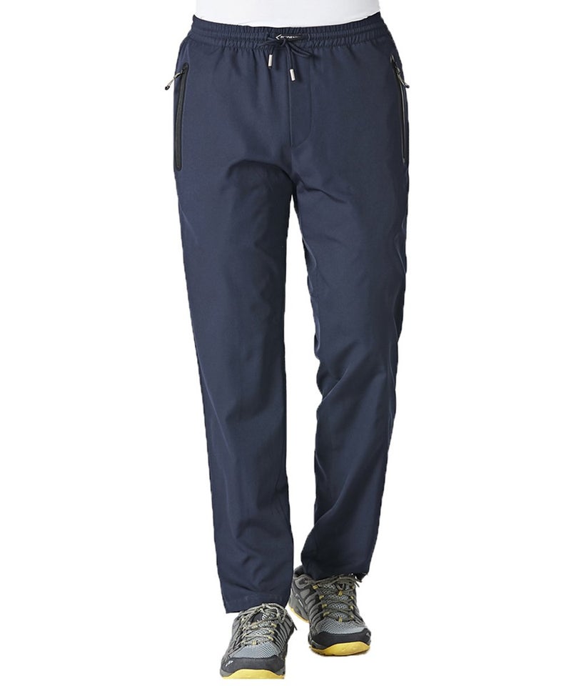 Gopune Men's Casual Pants Quick-Dry Lightweight Hiking Workout Athletic Jogger Pants (Blue,L) - Image 1